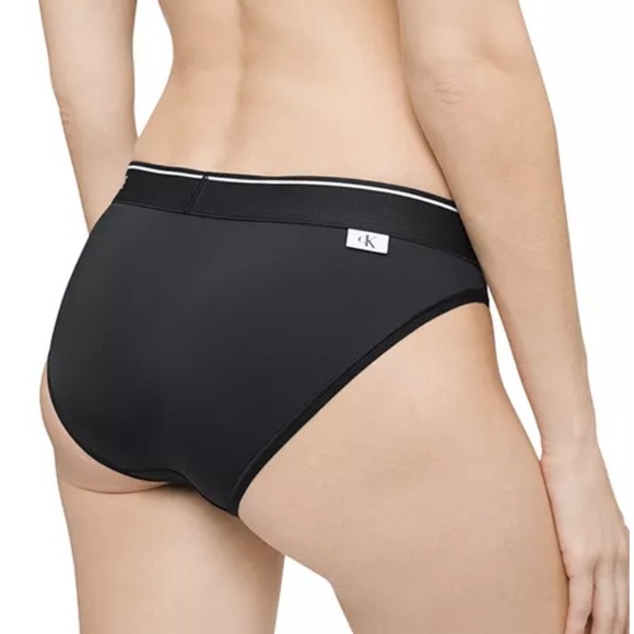 Calvin Klein CK One Micro Microfiber Bikini Panty Black Logo Waistband Small $20 - Picture 4 of 15